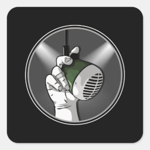 Pegatina Cuadrada Techno Music DJ Rave Electro Trance Gift Idea