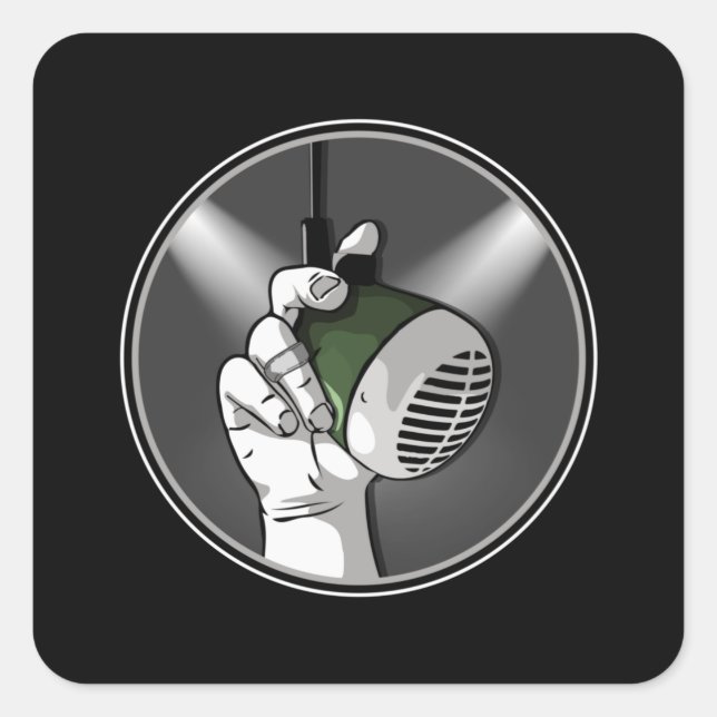 Pegatina Cuadrada Techno Music DJ Rave Electro Trance Gift Idea (Anverso)