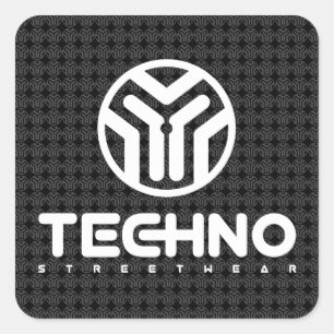 Pegatina Cuadrada Techno Streetwear - Logo - Pegatinas