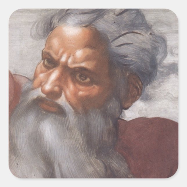 Pegatina Cuadrada Techo de la Capilla Sixtina (Anverso)