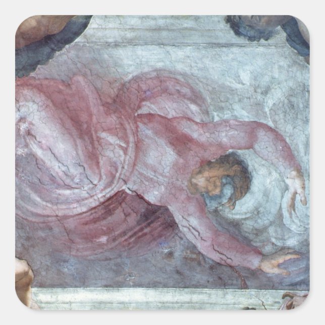 Pegatina Cuadrada Techo de la capilla Sixtina 2 (Anverso)