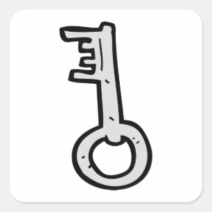 Pegatina Cuadrada Tecla antigua