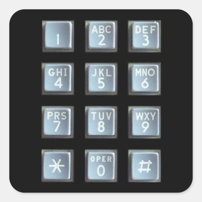 Pegatina Cuadrada Teclado de botón de inserción (Anverso)