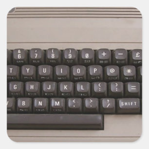 Pegatina Cuadrada ¿Teclado de ordenador retro del vintage?