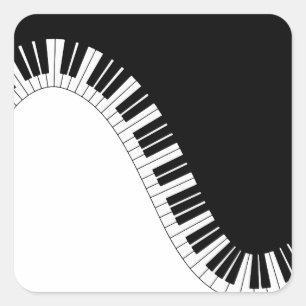 Pegatina Cuadrada Teclado de piano