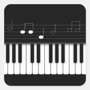 Pegatina Cuadrada Teclado de piano
