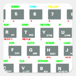 Pegatina Cuadrada Teclas de teclado del Espectro Sinclair ZX