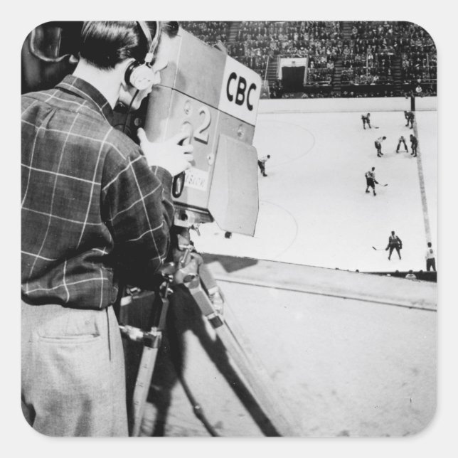 Pegatina Cuadrada Técnico de cámara (Anverso)