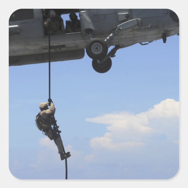 Pegatina Cuadrada Técnico de eliminación de municiones explosivas (Anverso)