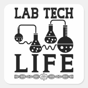 Pegatina Cuadrada Técnico de Laboratorio Químico de Laboratorio Técn