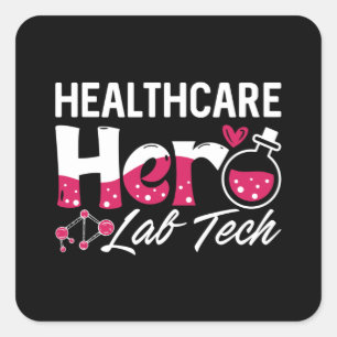 Pegatina Cuadrada Técnico de Laboratorio Tecnológico de Hero Lab de