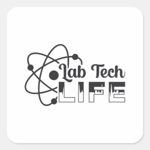 Pegatina Cuadrada Técnico de Médica de Ciencias Laboratorio Técnico