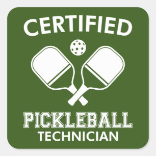 Pegatina Cuadrada Técnico de Pickleball Certificado