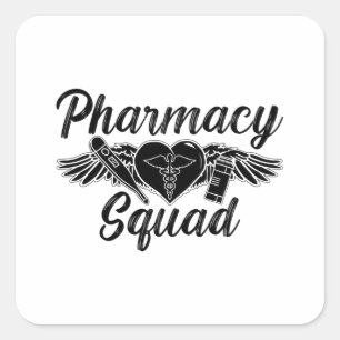 Pegatina Cuadrada Técnico Farmacéutico