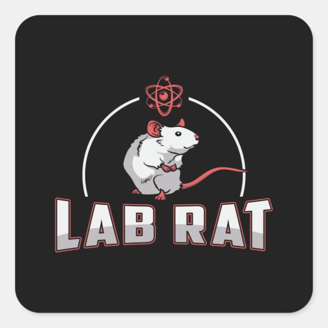Pegatina Cuadrada Técnico Técnico Laboratorio de Rat Técnico Técnico (Anverso)