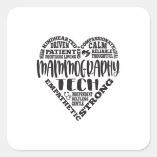 Pegatina Cuadrada Tecnología de mamografía, tecnólogo de Mammo