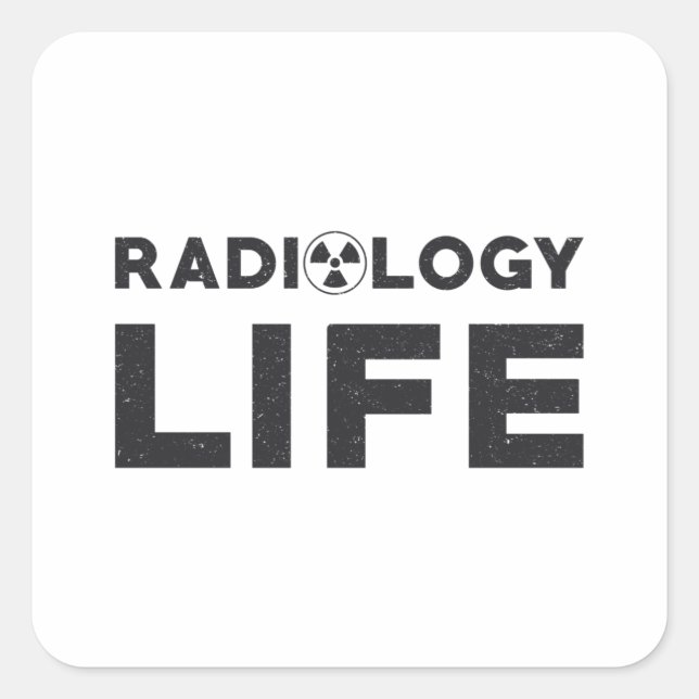 Pegatina Cuadrada Tecnología de radiología de Rad de vida tecnologis (Anverso)