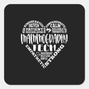 Pegatina Cuadrada Tecnología mamográfica, tecnólogo Mammo