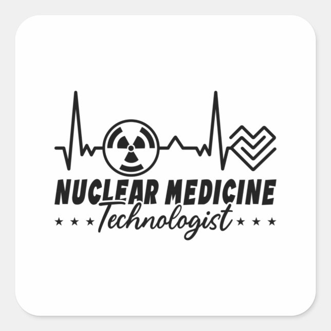 Pegatina Cuadrada Tecnólogo de Radiología Tecnológica de Medicina Nu (Anverso)