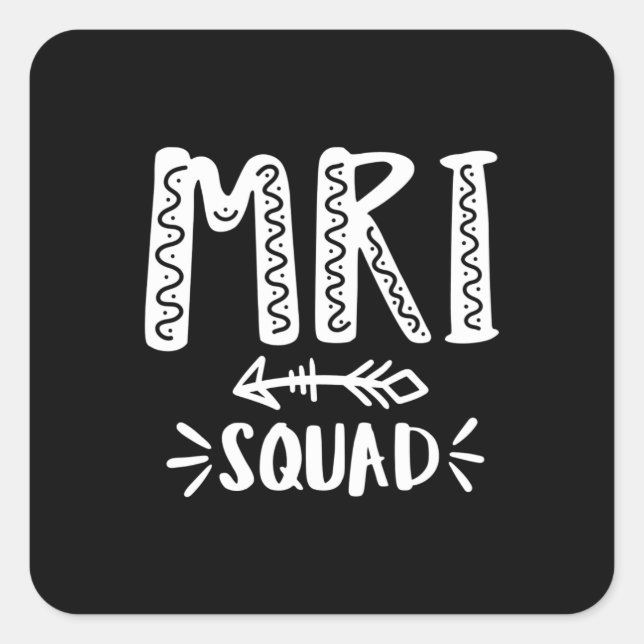 Pegatina Cuadrada Tecnólogo de resonancia magnética, mri tech, radio (Anverso)