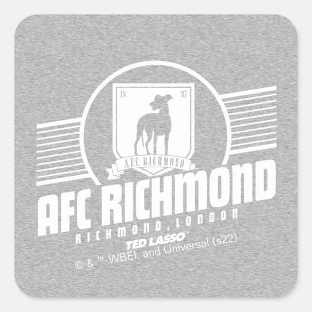 Pegatina Cuadrada Ted Lasso | Gráfico de rayas atléticas AFC Richmon (Anverso)