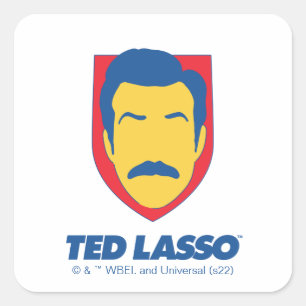 Pegatina Cuadrada Ted Lasso   Icono de cara