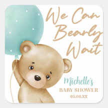 Teddy Bear Blue Podemos Esperar Baby Shower