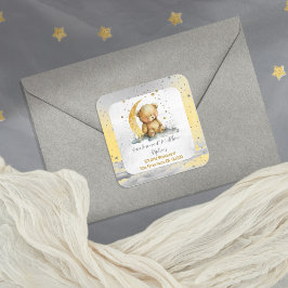 Pegatina Cuadrada Teddy Bear Twinkle Little Star Return Address