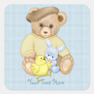 Pegatina Cuadrada Teddy Boy Easter