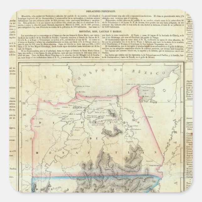 Pegatina Cuadrada Tehuantepec, México (Anverso)