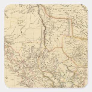 Pegatina Cuadrada Tejas y México