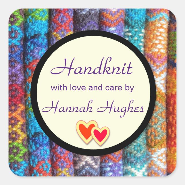 Pegatina Cuadrada Tejido (Anverso)