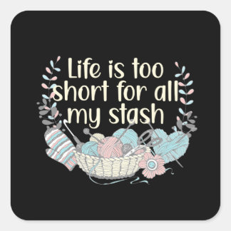 Pegatina Cuadrada Tejido de lana de yarn