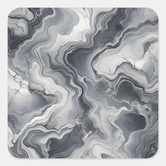 Pegatina Cuadrada Tejido de mármol gris Textura Patrones sin inconve (Anverso)