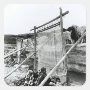 Pegatina Cuadrada Tejidos navajos, c.1914