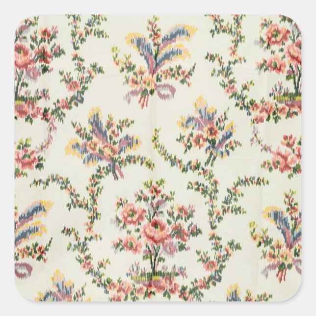 Pegatina Cuadrada Tela tejida para la reina María Antonieta en el Pa (Anverso)