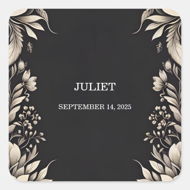 Pegatina Cuadrada Tela Terciopelo Encaje Lino Papel Despedida de Sol (Anverso)