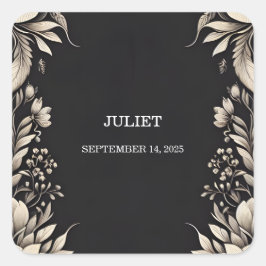 Pegatina Cuadrada Tela Terciopelo Encaje Lino Papel Despedida de Sol