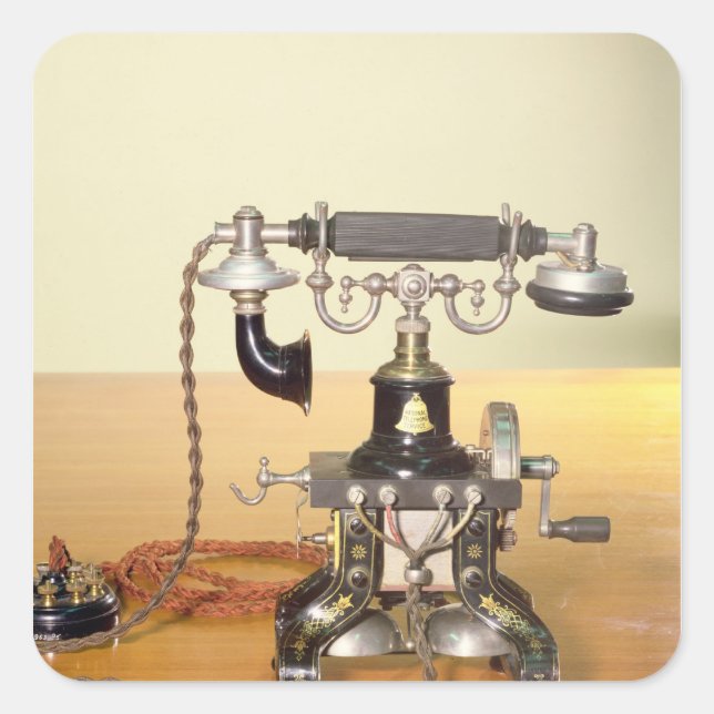 Pegatina Cuadrada Teléfono Ericsson, 1890 (Anverso)