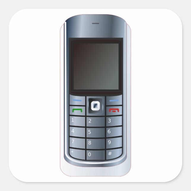 Pegatina Cuadrada Teléfono móvil (Anverso)