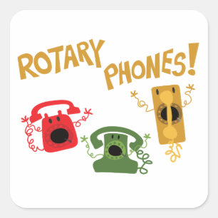 Pegatina Cuadrada Teléfonos rotarios