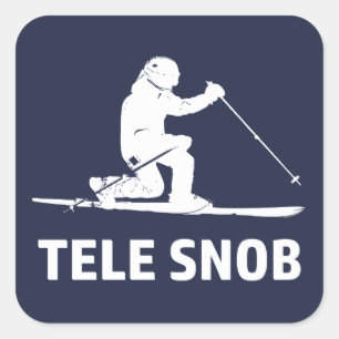 Pegatina Cuadrada Telemark Skiob Snob