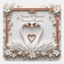 🤍 Tema de Boda Floral Pareja de Cisnes Románticos