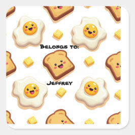 Pegatina Cuadrada Tema de Comida Personalizable Pertenece a Paquete 