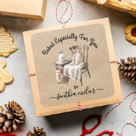 Pegatina Cuadrada Tema de hormigón vintage horneado por Tags de rega