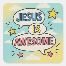 Pegatina Cuadrada Tema de la vajilla fiesta cristiana