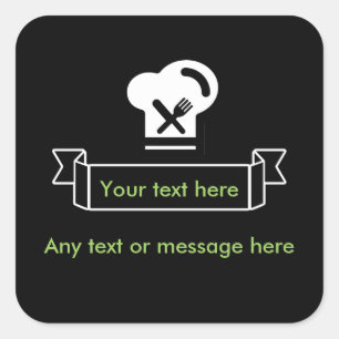 Pegatina Cuadrada Tema del restaurante y del cocinero