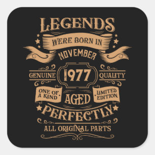 Pegatina Cuadrada Tema del whisky de cumpleaños vintage personalizad