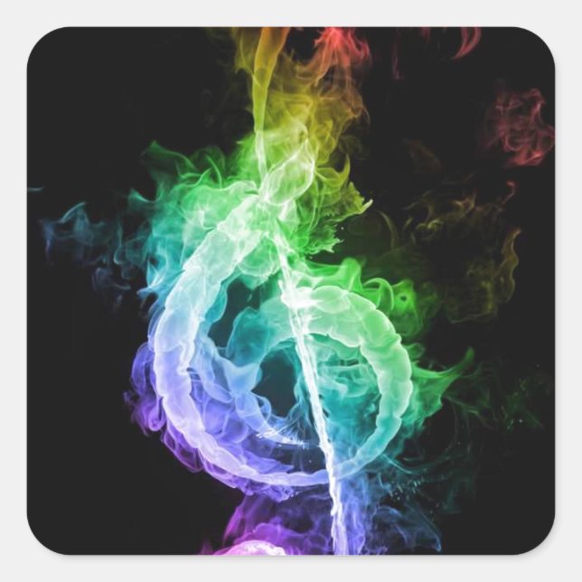 Pegatina Cuadrada tema musical (Anverso)