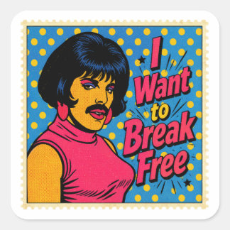 Pegatina Cuadrada Tema Pop Art Rompe Libres